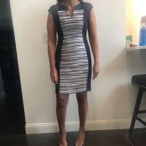 Dress navy blue and white